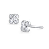 Diamond Flower Earrings - Dracakis Jewellers